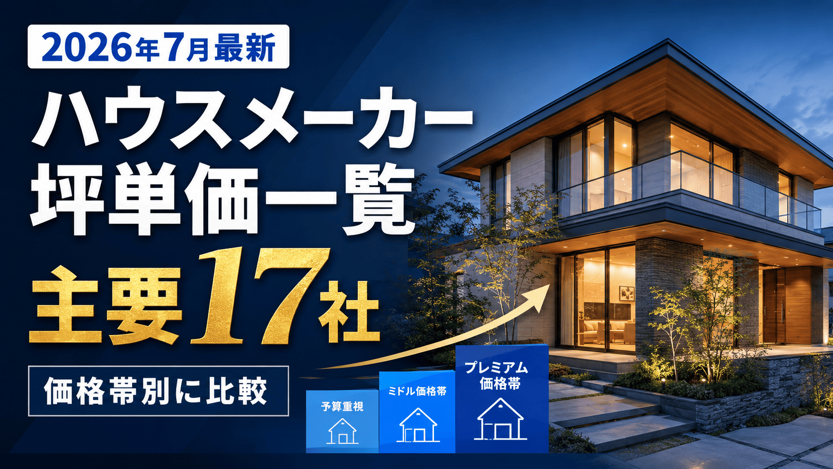 【2026年7月最新】ハウスメーカー坪単価一覧|主要17社を価格帯別に比較